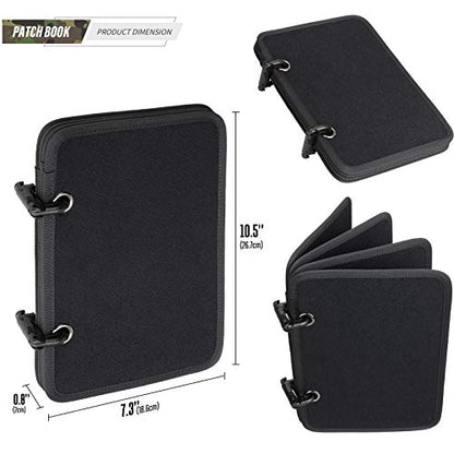 LIVANS Patch Booklet Organizer, Flip-Page Patch Book | Mini Display Patches Panel Board with Removable Ring Binders, for Morale Patches, Badges, and Collections