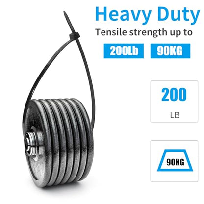 XINGO 24 inch Black Long Zip Ties Heavy Duty 100 PCS, 200LBS Ultra Strong Plastic Wire Ties, Large Cable Ties Extra Long Tie Wraps, Indoor and Outdoor UV Resistant