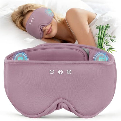 MUSICOZY Bluetooth 5.4 Sleep Headphones, Wireless Eye Mask Bamboo Fiber | Flat Full Coverage Design, Ultra-thin Speakers, 14-hour Playtime, Washable Removable Module for Sleeping, Meditation, Travel