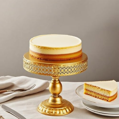 Cake Stand Metal Wedding Cake Plate Vintage Gold Stand Round Dessert Stand | Metal Holder Dessert Display Rack Cake Plate Cupcake Stand for Baby Shower Wedding Birthday Anniversary Party Celebration