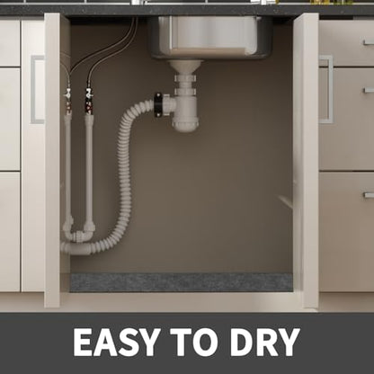 Under The Sink Mat,Cabinet Mat – Absorbent/Waterproof – Protects Cabinets, Premium Shelf Liner, Contains Liquids,Washable(24in x 36in)