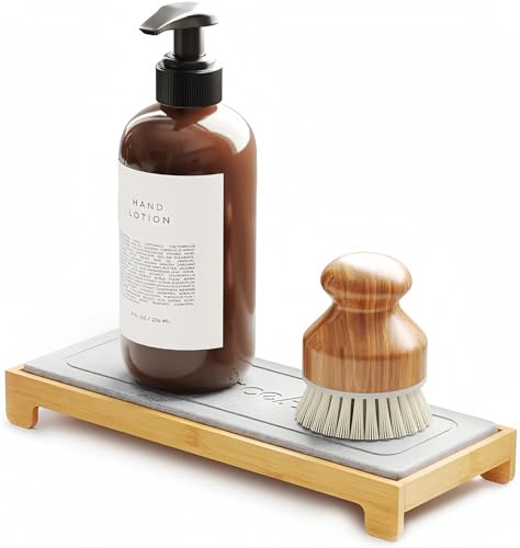DryingNeat Instant Dry Sink Caddy Organizers, Kitc... (Gray | Bamboo)