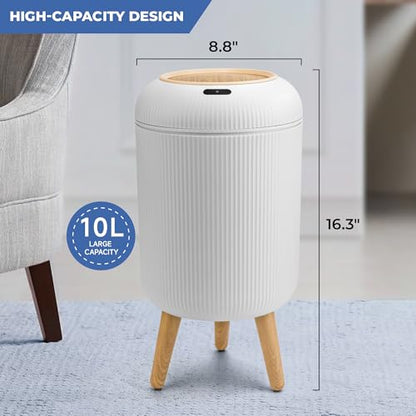 Pukomc Smart Sensor Wastebasket, Convenient and Hygienic Easy to Use | Technology Sensor Waterproof Wastebasket Plastic Trash Can for Kitchen, Bathroom, Bedroom, Living Room, Office and Outdoor