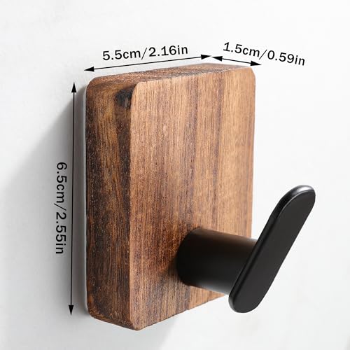 Towel Hooks for Bathrooms, Wood Decorative Adhesive Hanging Hook