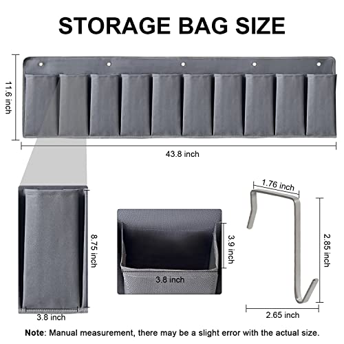RV Shoe Pockets 10 Pockets Heavy Hanging Bedside Storage Organizer with Sturdy Hooks Storage Pockets Hangs on bed for Shoes Toys and Tool Accessories