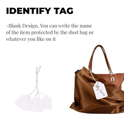 12 Pack Dust Bags for Handbags, Silk Cloth Bag With Drawstring Large Travel Storage Pouch for Handbag Purse Shoes Boots