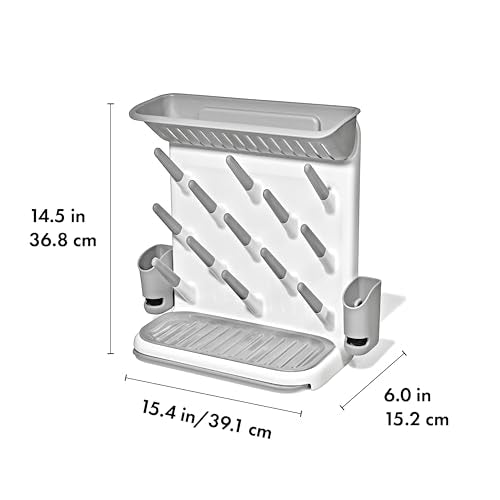 OXO Tot Expandable Baby Bottle Drying Rack, Space-Saving