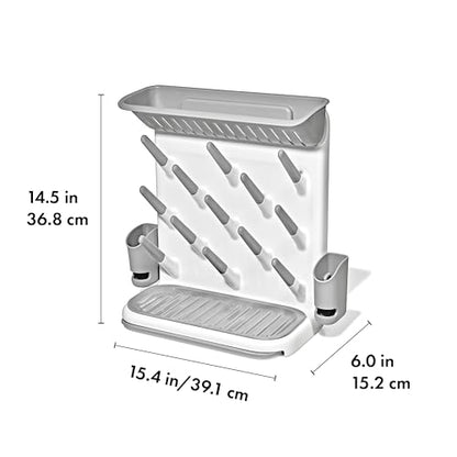 OXO Tot Expandable Baby Bottle Drying Rack, Space-Saving