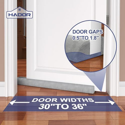 Door Draft Stopper for Bottom of Door, 36 Inch Und... (Gray | Polyester Blend)