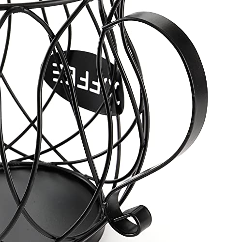 Coffee Pod Holder, Coffee Capsule Basket for Counter Table Bar, Metal Espresso Pod Keeper Storage for Home Cafe Hotel, Black