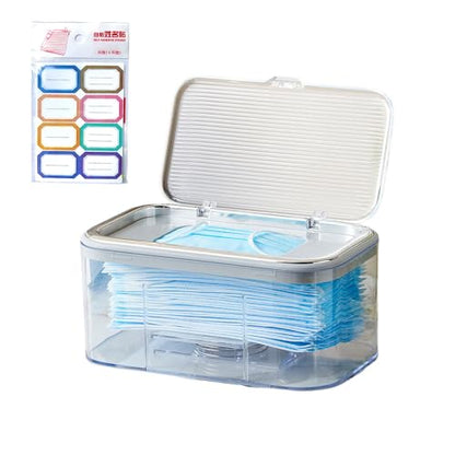 Mask Storage Box with Lid, Tissue Box Holder, Openable Mask Storage Box Organizer, Wall Hanging Tissue Box for Home, Office, Car, Schools, Churches, Gyms, Transparent