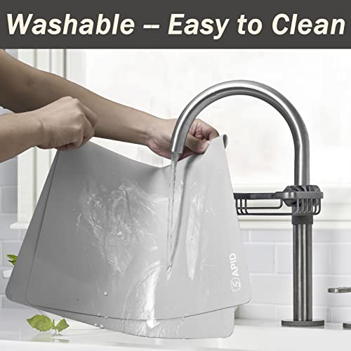 Extra Large Silicone Mat Kitchen Counter Heat Resistant Table Mat 36" x 24" | Place Mats, Countertop Protector , Thick Placemats Washable Silicone Mats for Kitchen Counter Dining Table Mat , Grey , Sapid