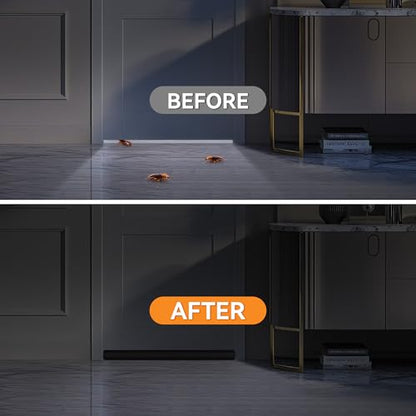 2 Pack Under Door Draft Stopper, Adjustable 30-36 Inch Gap Filler | Dual-sided draft blocker for interior doors; trim-to-fit foam helps reduce drafts, heat loss and noise, no drilling