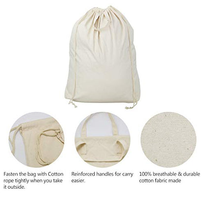 2 Pcs Laundry Basket Hamper Liner Replacement Bags, Laundry Backpack Bags | Cotton canvas Fabric, Carrying Handles & Drawstring Closure, Machine-washable, Laundry hamper removable Bags with straps