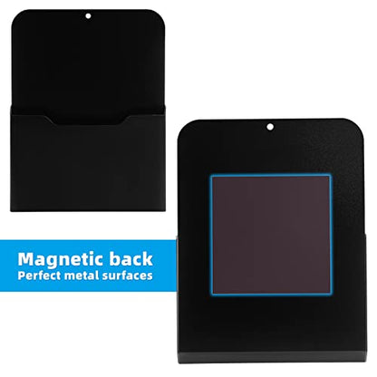 Marbrasse 2 Pack Magnetic File Holder - Paper Holder, Pocket Organizer,Hanging Wall File Organizer Office Supplies Storage, Magazine Mail Organizer Case for Notebooks,Planners,Letter (Black)