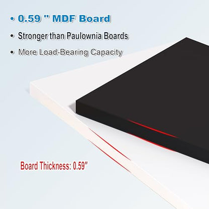 White Floating Shelves for Projector, Modem, Router, DVD Player, Cable Boxes, 7.87" Deep Wooden Wall Shelf for Bedroom, Living Room, Office, Video Room, Bathroom Shelf (1 Tier)