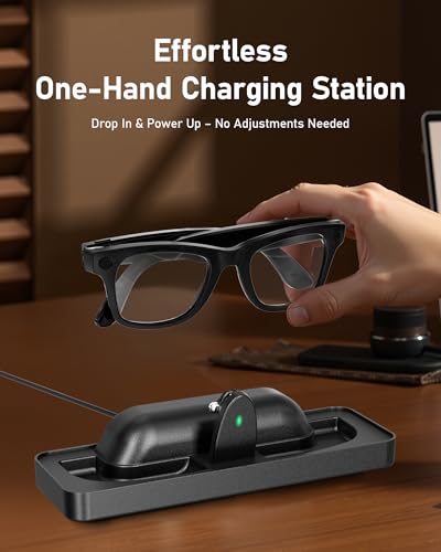 Charging Station Accessories for Ray-Ban Meta & Oakley Meta Smart Glasses | Fast Charger Dock, LED Indicator | Fits Gen 1&2 Wayfarer, Headliner, Skyler | Gen 2 Blayzer/Scriber Optics | HSTN Accessories
