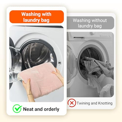 6Pcs Organic Cotton Mesh Laundry Bags for Delicates, Durable Mesh Wash Bags, Sturdy Zipper Laundry Bag for Underwear, Clothes, Shoes, Socks, (3 Large, 3 Medium)