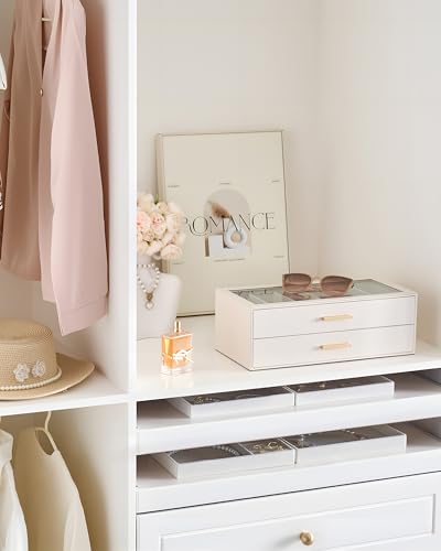 Lolalet Sunglasses Storage Box for Women | Eyewear Eye Glass Sun glass Storage Box with Clear Top Lid Display Holder Case for Eyeglass Watch Jewelry