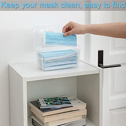 Mask Dispenser with Lid,High Capacity Mask Storage Box for Home Office School (Single Buckle)