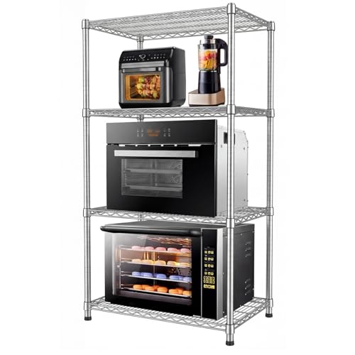 24"Depth Metal Wire Shelving Unit Metal Shelf Adju... (Silver | Metal)
