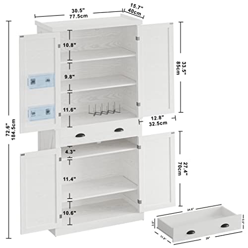 IRONCK Storage Cabinet with Drawers and Doors for Living Room and Entryway | Open Shelves, Adjustable shelves, Organized essentials