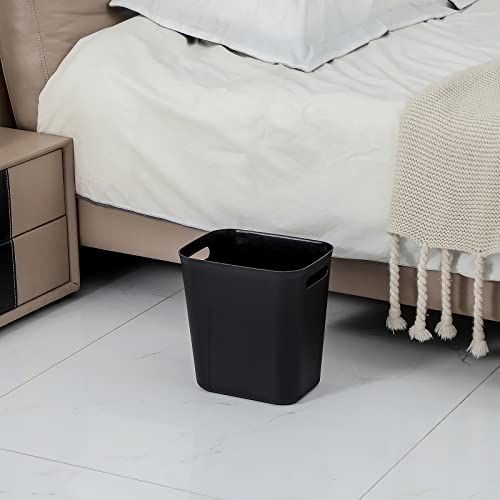 Plastic Small Trash Can Wastebasket, Garbage Conta... (Black | Plastic)