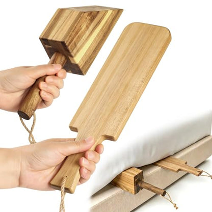 Mattress Lifter & Bed Sheet Tucker Tool for Changing Sheets, Acacia Wood Mattress Lifter Wedge and Bed Maker Tool, Comfort Grip and Lever-Action Lift for Tuck Sheets or Bed Skirts