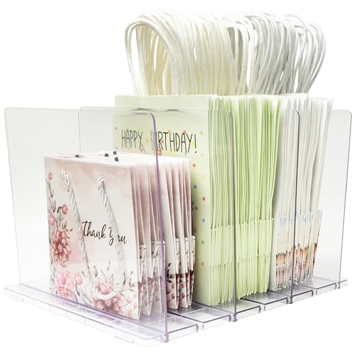 Gift Bag Storage Organizer, Acrylic Clear Shopping...