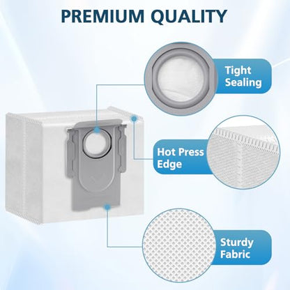 16 Packs Q10 Q7 Q5 Bag Replacement for Roborock Q10 S5+, Q7 M5+, Q5 Max+ | 3.6L Vaccum Bag for Q10 X5+, Q5+, Q5 Pro+, Q8 Max+, Q7+, Q7 Max+, S8+, S8 Pro Ultra, S7 Pro Ultra, S7 MaxV Ultra