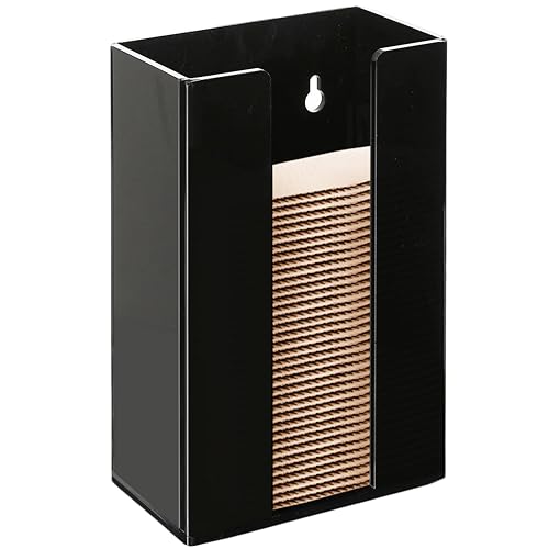 Coffee Cup Sleeve Organizer Rack-Acrylic Collar Ho... (Black | Acrylic)