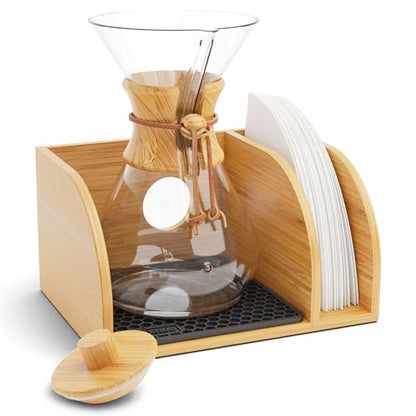 Pour Over Caddy with Lid for Chemex Bodum Cosori C... (Black-1)