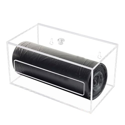 Trash Garbage Bag Roll Holder Dispenser Wall Mount Acrylic Storge Organizer