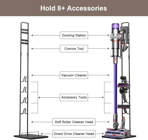 Foho Vacuum Stand Compatible for Dyson, Stable Metal Storage Bracket Holder Compatible for Dyson V6 V7 V8 V10 V11 Cordless Vacuum Cleaners & Accessories