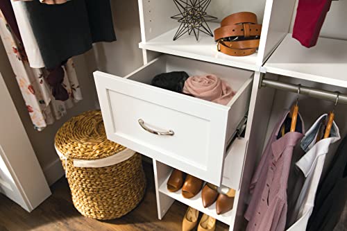 ClosetMaid SuiteSymphony Wood Closet Drawer, Add On Accessory, Shaker Style, For Storage, Closet, Clothes, 16.65” x 9.96” Size for 16 in. Units, Pure White