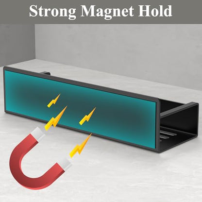 Magnetic Water Bottle Holder for Fridge Black, 4 Pack | Tumbler Organizer with Hooks, Cup Holder Organizer Storage, Refrigerator Shelf for Stanley, Owala