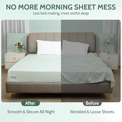 Sheet Holders - Bed Sheet Holders for Corners Heavy Duty Fitted Sheet Holders Keep Sheets Firm & Tight Bed Sheet Grippers Lock Bed Sheets Holders for All Mattress Sizes Bedsheet Clips Easy Setup