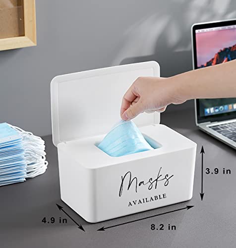 Moorfowl Masks AVAILABLE Container Masks Dispenser 8.2" L * 4.9" W * 3.9" H | Face Mask Dispenser Organizer Storage Tabletop for Home Office Entryways