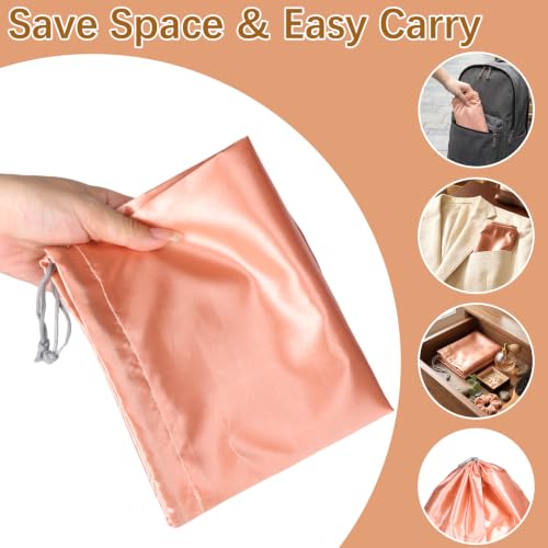 10Pcs Dust Bags for Handbags and Purses,Silk Dust Cover Storage Bag | Drawstring Purse Dust Bag Organizer,Travel Storage Pouch for Handbag Purse Shoes Boots,3 Sizes(Pink)