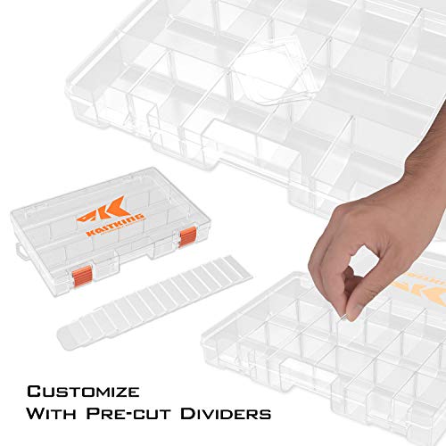 KastKing Utility Tackle Boxes, 3600 and 3700 Fishing Tackle Trays | Plastic Storage Organizer Box with Removable Dividers, Durable, Fishing Tackle Storage, Box Organizer
