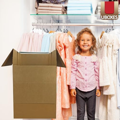 Space Saving Wardrobe Moving Boxes 20 x 20 x 34 Inches Moving Boxes, 1-Pack, Kraft/Corrugated (BOXMINIWAR01) | Kraft/Corrugated, BOXMINIWAR01