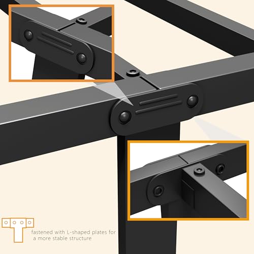 Metal Bed Frame,14Inch Full Bed Frame with Headboard,Heavy Duty Sturdy Mattress Foundation,Easy Assembly,No Box Spring Needed,Black Full Size