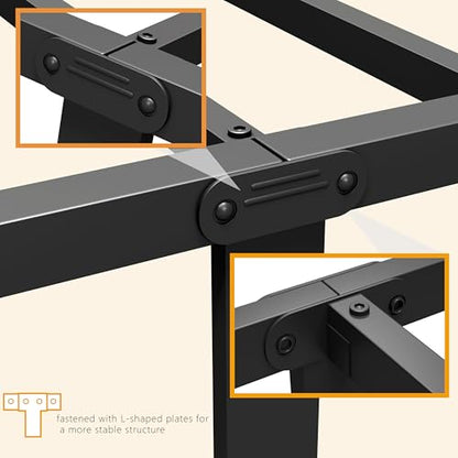 Metal Bed Frame,14Inch Full Bed Frame with Headboard,Heavy Duty Sturdy Mattress Foundation,Easy Assembly,No Box Spring Needed,Black Full Size
