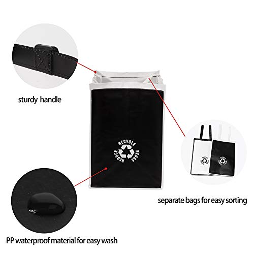 Lily queen Recycle Waste Bag for Kitchen Home Trash Sorting Bins Base Plate Waterproof Baskets Polypropylene 2 Set