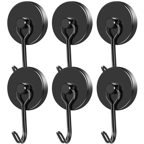 Black Magnetic Hooks Heavy Duty 120LB+ Swivel Stro... (Black)