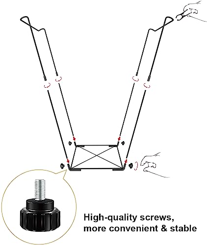 Artigarden Garden Trash Bag Holder - Outdoor Leaf Bag Support Stand Multi-Use Metal Garbage Bag Holder Frame Holds 30-45 Gallons Bag for Camping Leaves Gardening Parties Yard Weeding (Black)