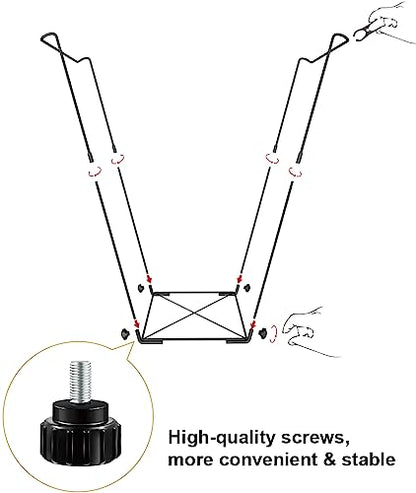 Artigarden Garden Trash Bag Holder - Outdoor Leaf Bag Support Stand Multi-Use Metal Garbage Bag Holder Frame Holds 30-45 Gallons Bag for Camping Leaves Gardening Parties Yard Weeding (Black)