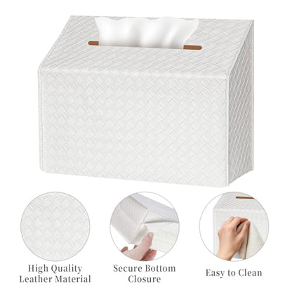 NiHome PU Leather Tissue Box Cover for Kleenex Hand Towels, Versatile Design for Countertops and Towel Racks, Leather Enhances Home Decor, Easy to Use with Exquisite Edging Craftsmanship