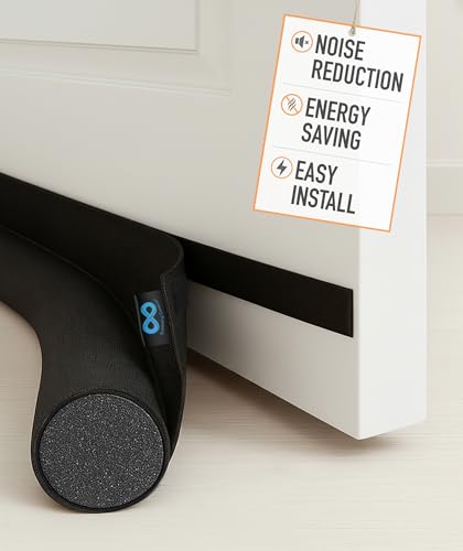 1 Sided Door Draft Stopper for Bottom of Door - Ke... (Black | Polyester)