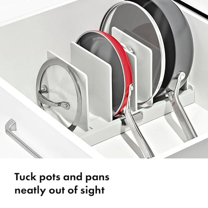 OXO Good Grips Adjustable Cookware Organizer, Pot and Pan Organizer